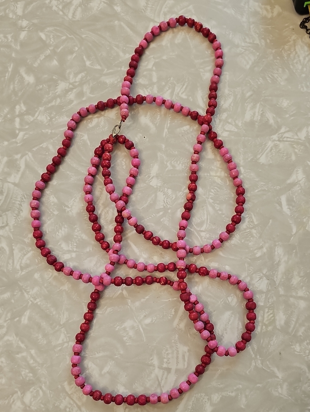 Beaded Pink & Red Women's Necklace